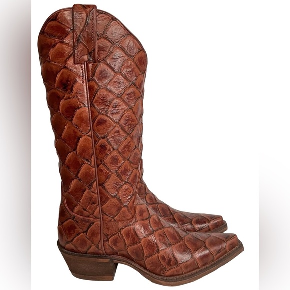 Nocona Bessie Full Pirarucu Print Cowboy boots size 9 - Picture 5 of 8